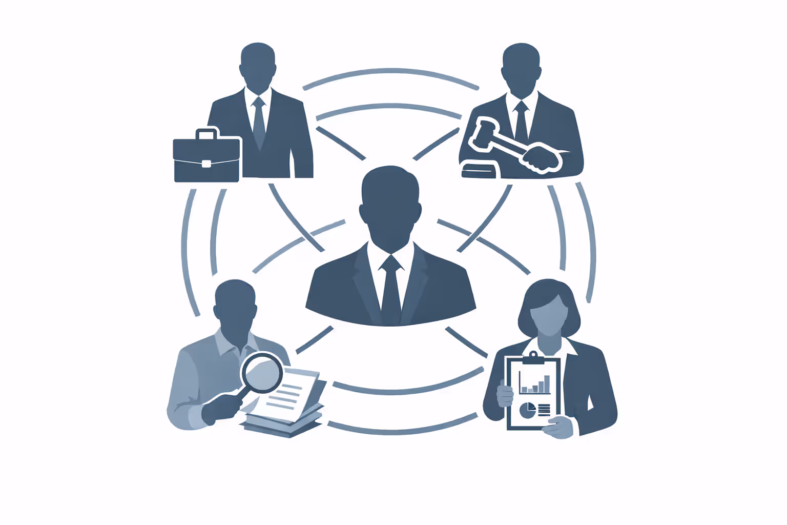 Professional advisory team network for structured settlement recipient illustration
